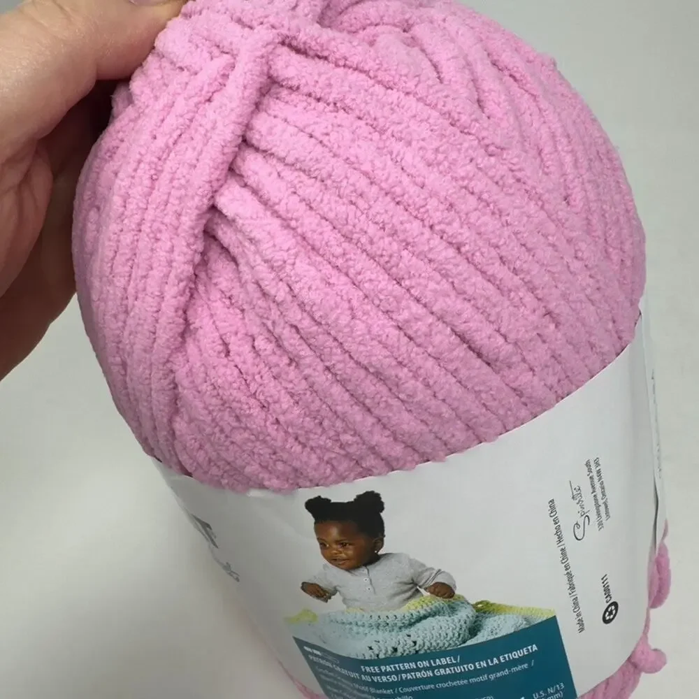 Bernat Baby Blanket Yarn Bubblegum 100% Poly 10.5oz 220yds